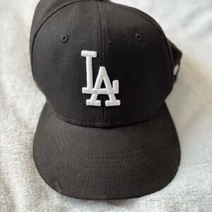 New Era Kids Black Cap with White Logo